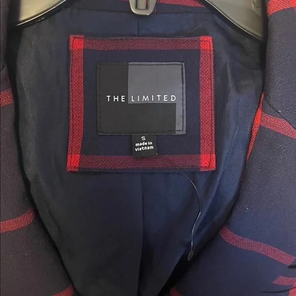 NWOT The Limited Navy and Red Checkered Blazer - Picture 5 of 6